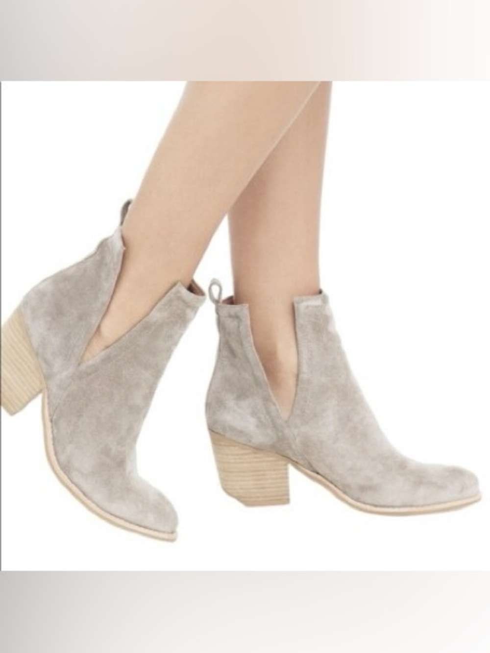Jeffrey Campbell Orwell Side Slit Suede Ankle Booties Gray Women’s Size 9